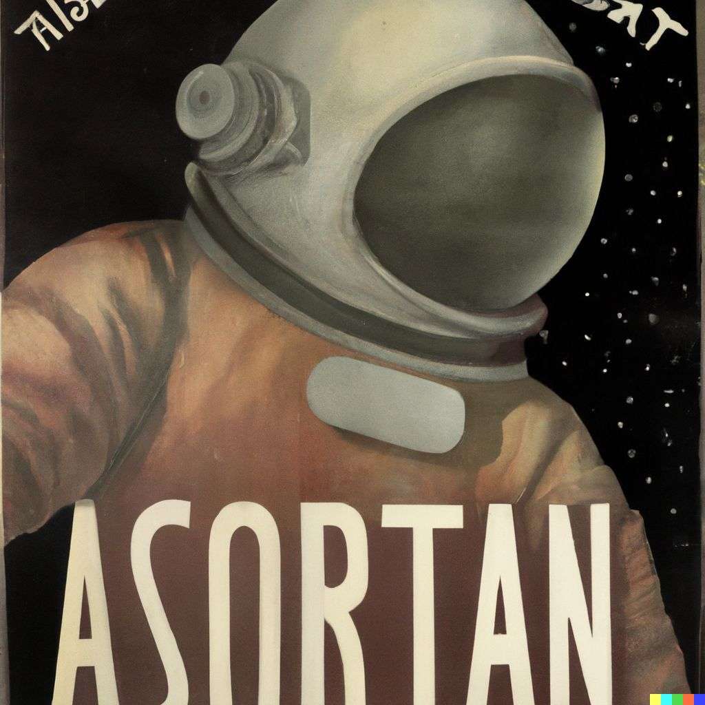 an astronaut, movie poster from the '20s